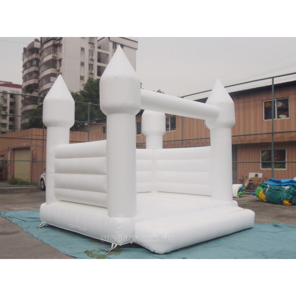 13'x13' adults all white wedding bounce house with EN14960 certified for wedding parties from China inflatable factory