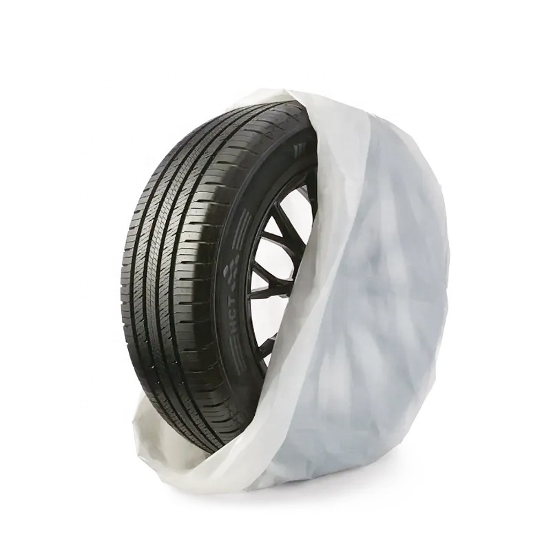 Logo Printed Car Spare Tire Packing Bag Disposable LDPE PE Clear Plastic Tire Bags With Logo