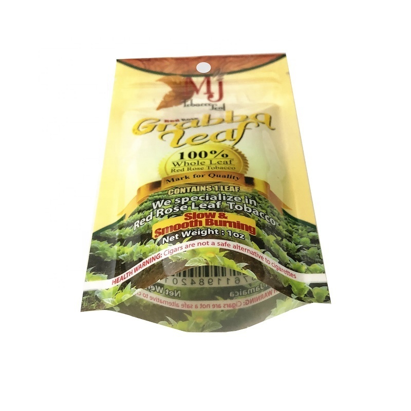 Custom Brand Printed Foil Tobacco Natural Grabba Fronto Cigar Leaf Wrapper Package Bags and Display Box