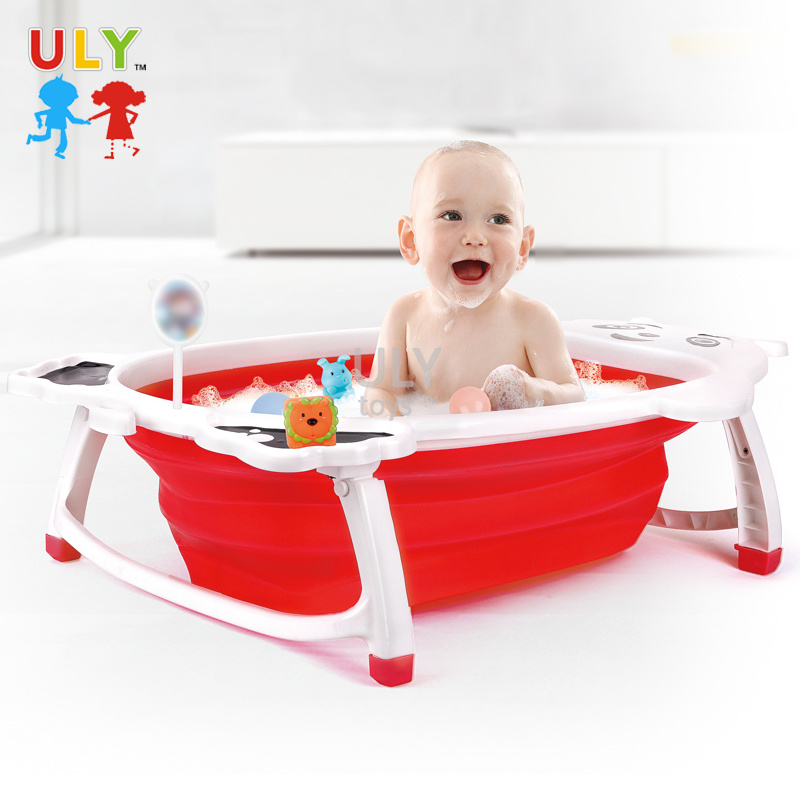 High Quality Folding Baby Bathtub Portable Plastic Baby Bath Tub For Kids Infant Foldable Collapsible Bathtub For Children