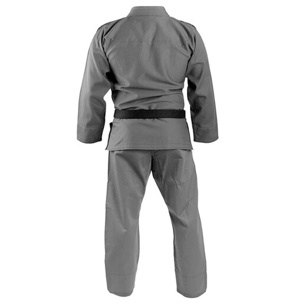 Grey color customized karate uniform for adults lightweight martial arts custom made cheap price durable karate uniform