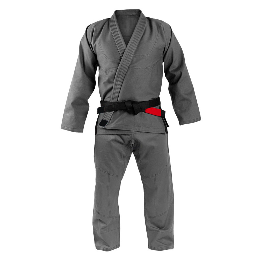 Grey color customized karate uniform for adults lightweight martial arts custom made cheap price durable karate uniform