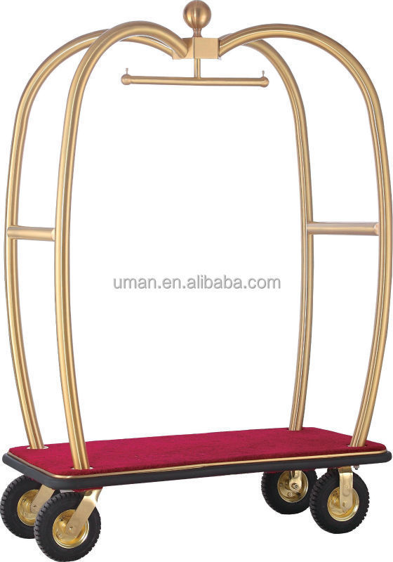 Luxury Hotel Lobby Luggage Cart Luggage Trolley Bellboy Trolley Birdcage