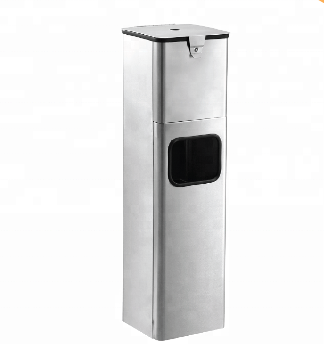 Stainless Steel Wipe Dispenser with Trash Can