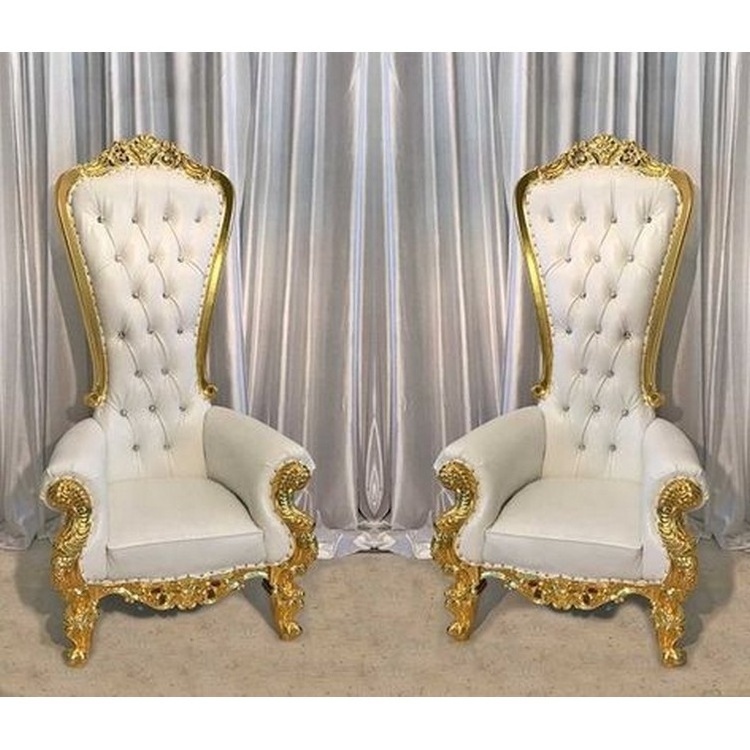 2024 Hot sale China Supplier Premium Luxury Bulk Custom Made Baby Kids Silver White Leather Prince Princess Throne Chairs