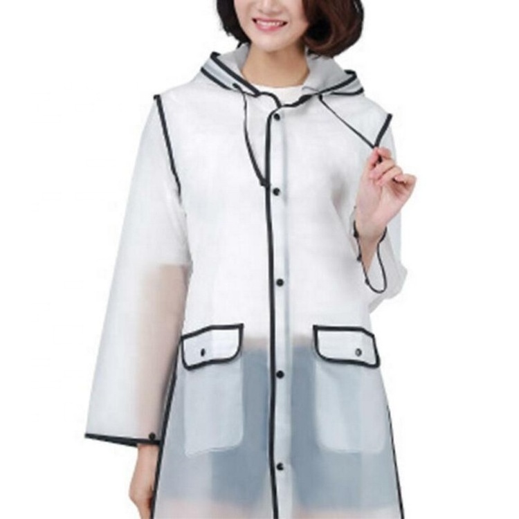 Top Seller 2024 Wholesale Clear Transparent Plastic PVC Handbag Women Raincoat Jacket Poncho Waterproof Rain coat