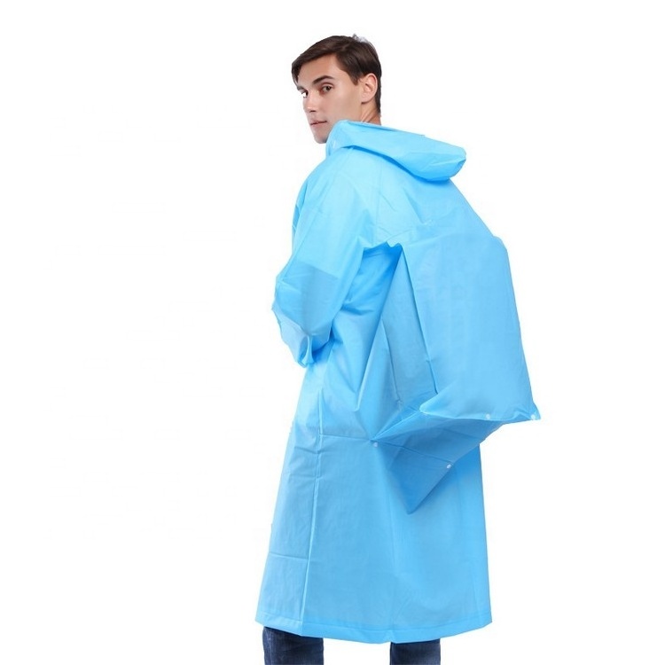 New Outdoor Hiking Climbing Adult Men Woman Plastic Long EVA Rain coat Rain Coat Jacket Poncho Waterproof Raincoat with Backpack