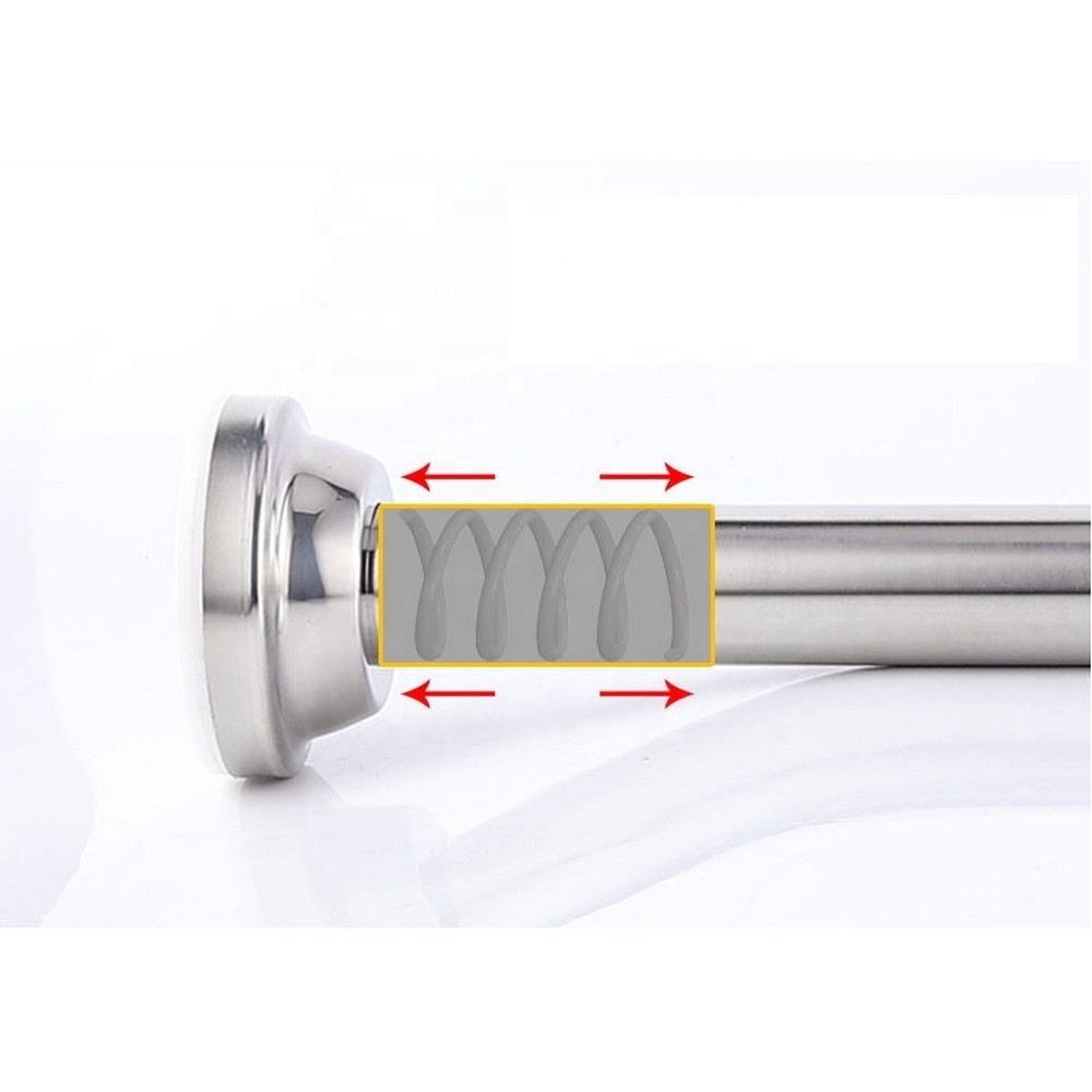 Top Selling 2023 Hot Sale Bathroom Rustproof Telescopic Stainless Steel Curtain Rod for Shower Curtain Pole