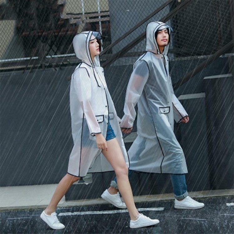 Top Seller 2024 Wholesale Clear Transparent Plastic PVC Handbag Women Raincoat Jacket Poncho Waterproof Rain coat