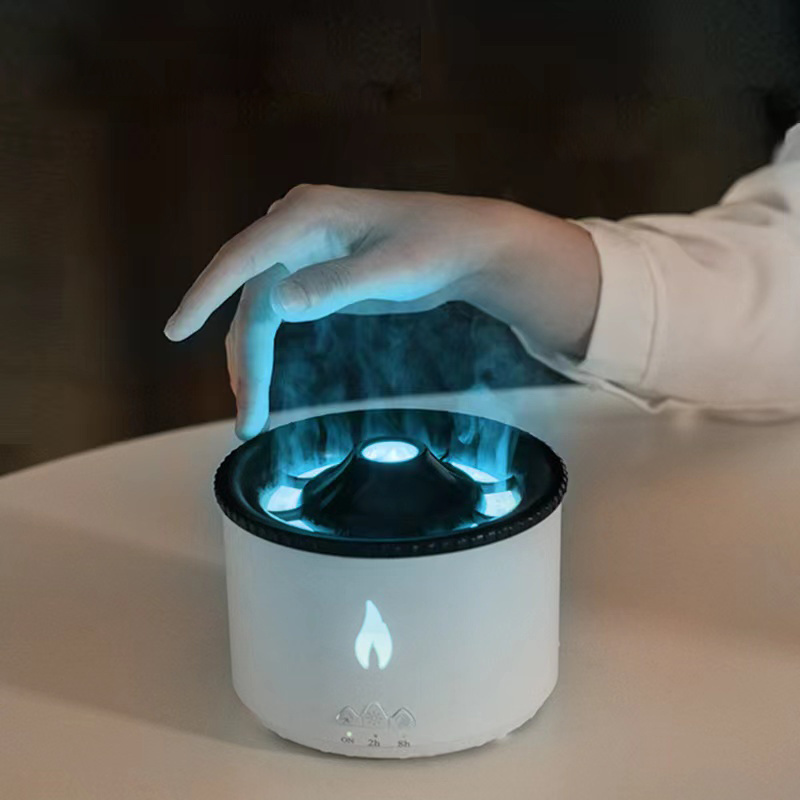 2022 New 3D Flame Effect Volcano Air Humidifier Aroma Diffuser Machine for Home Fragrance