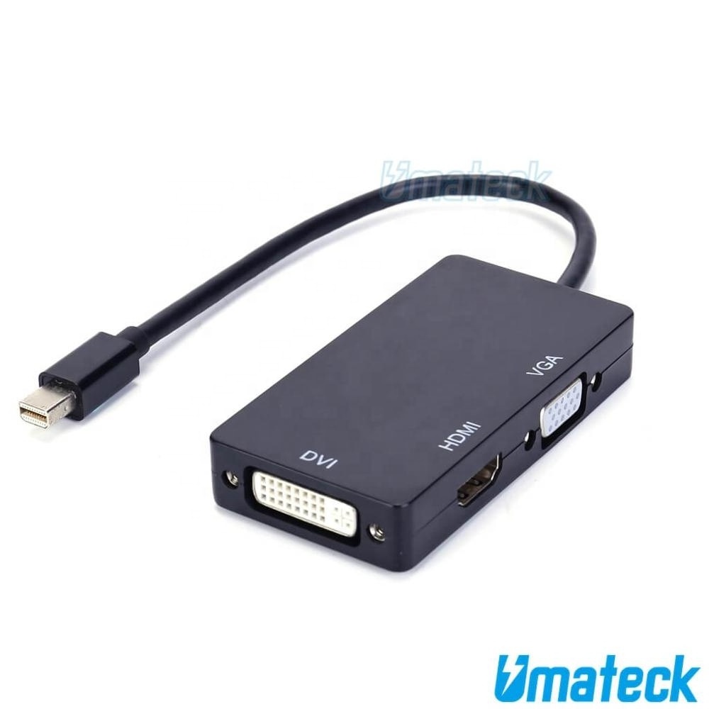 Support 1080P Three in One Mini DisplayPort DP to HDMI VGA DVI 3 in 1 Adapter Converter