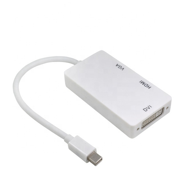 Support 1080P Three in One Mini DisplayPort DP to HDMI VGA DVI 3 in 1 Adapter Converter