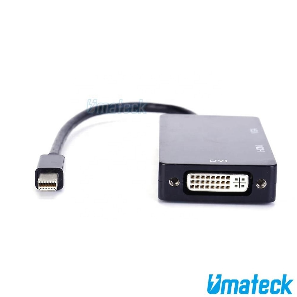 Support 1080P Three in One Mini DisplayPort DP to HDMI VGA DVI 3 in 1 Adapter Converter