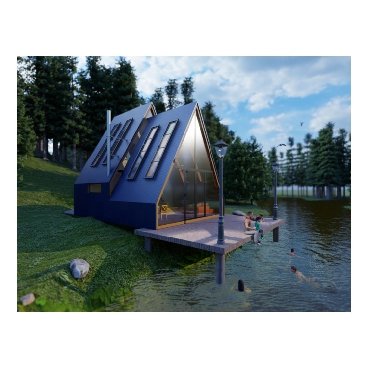 TM13 Triangle Shape Steel Structure Small Cabin /Tiny House/ Triangle House A Frame House Kit  For Glamping