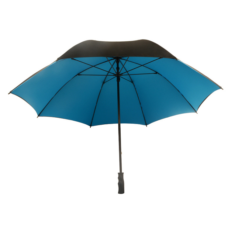 Fashion design ergonomic handle luxury golf umbrella with logo print hotel used umbrellas