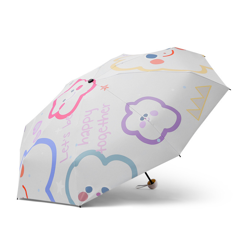 Automatic stitch umbrella kids cute cartoon folding rain and sun dual-use  umbrella for  women