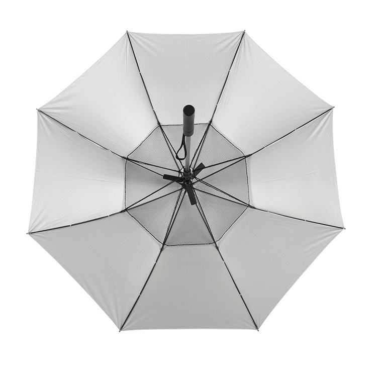 Custom Logo  Built-in Fan  Rain Straight Umbrellas USB Charging Sunshade Cooling Golf Umbrella