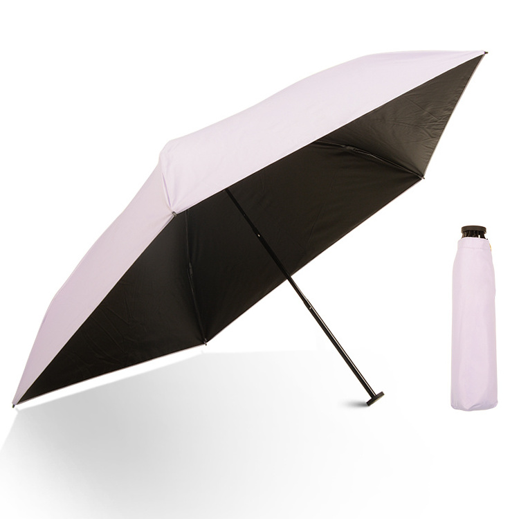 High Quality UPF 50+ UV Protective Manual Open Close Small Size Luxury 3 Folding Umbrella For Lady