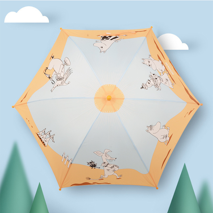 New Innovation Cartoon Design Safty Manual Open Children Animal Kids Umbrella for boy and girl