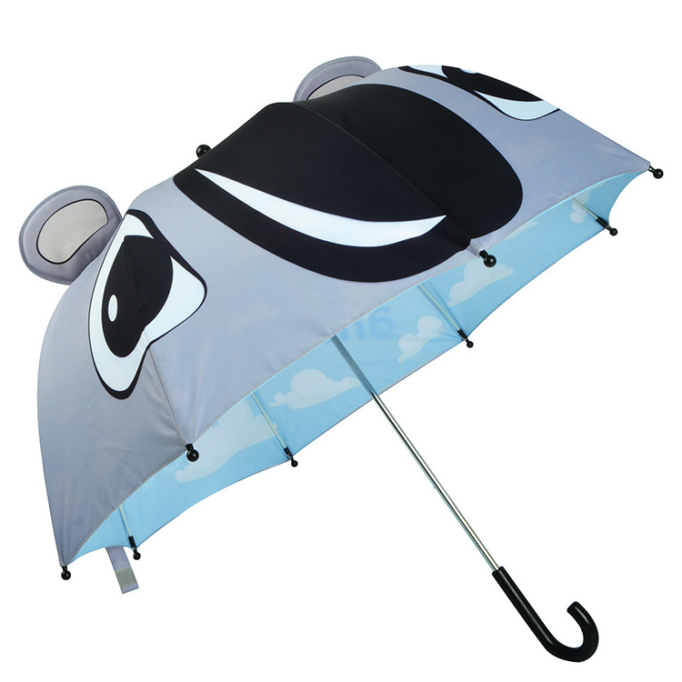 Animal 3 D Design Cartoon Printing Children Umbrella With 3 D Ears Cute Kids Umbrella