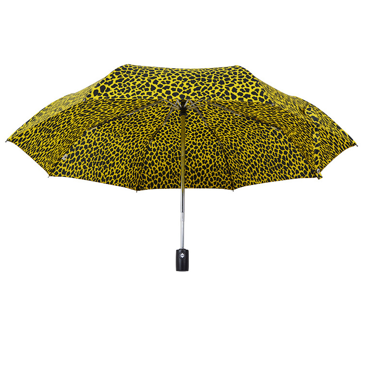 Rain umbrella for all seasons custom design full printing travel umbrella leopard printing sunscreen automatic 3 fold umbrella