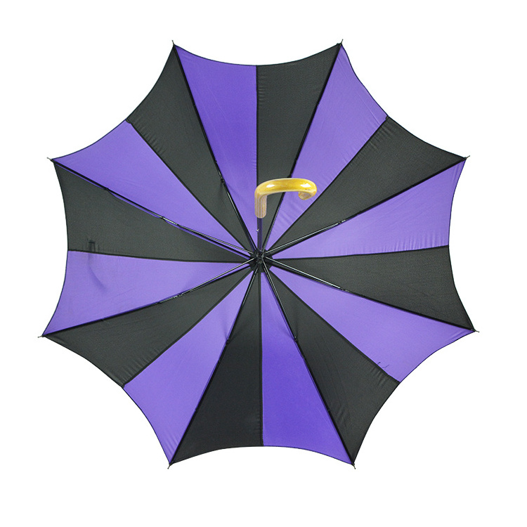 Wholesale Business Umbrella Custom Color Logo Straight Maple Leaf Fashion Swirl Umbrella