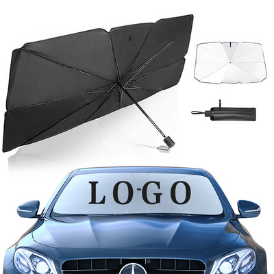 Custom Logo Foldable Folding Car Front Window Windshield Uv Sunshade Solar Shades Sun Protector Sunshield Sunshade Umbrella