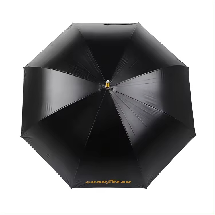 China Golden Supplie Luxury Business Windproof Automatic Black Yellow Golf Umbrella