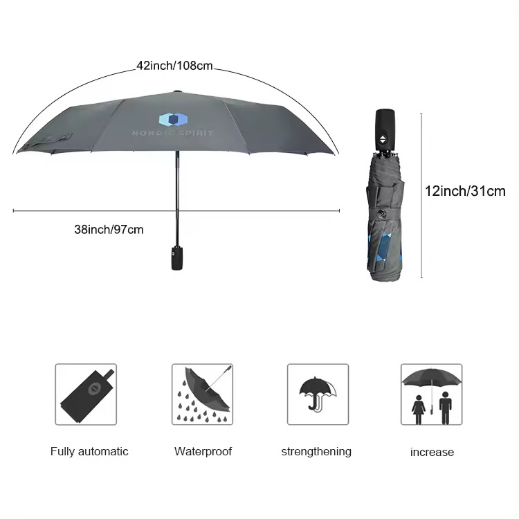 Factory Price Best Selling Travel Portable Automatic 3-Fold Umbrella