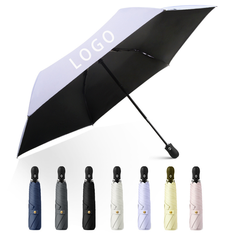 Custom Design High Quality Windproof Uv Blocking Upf 50 Automatic Open Close 3 Fold Foldable Folding Light Umbrellas For Ladies