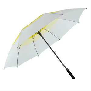 Best Quality Low Price Large Strong And Sturdy Automatic White Yellow Golf Umbrella