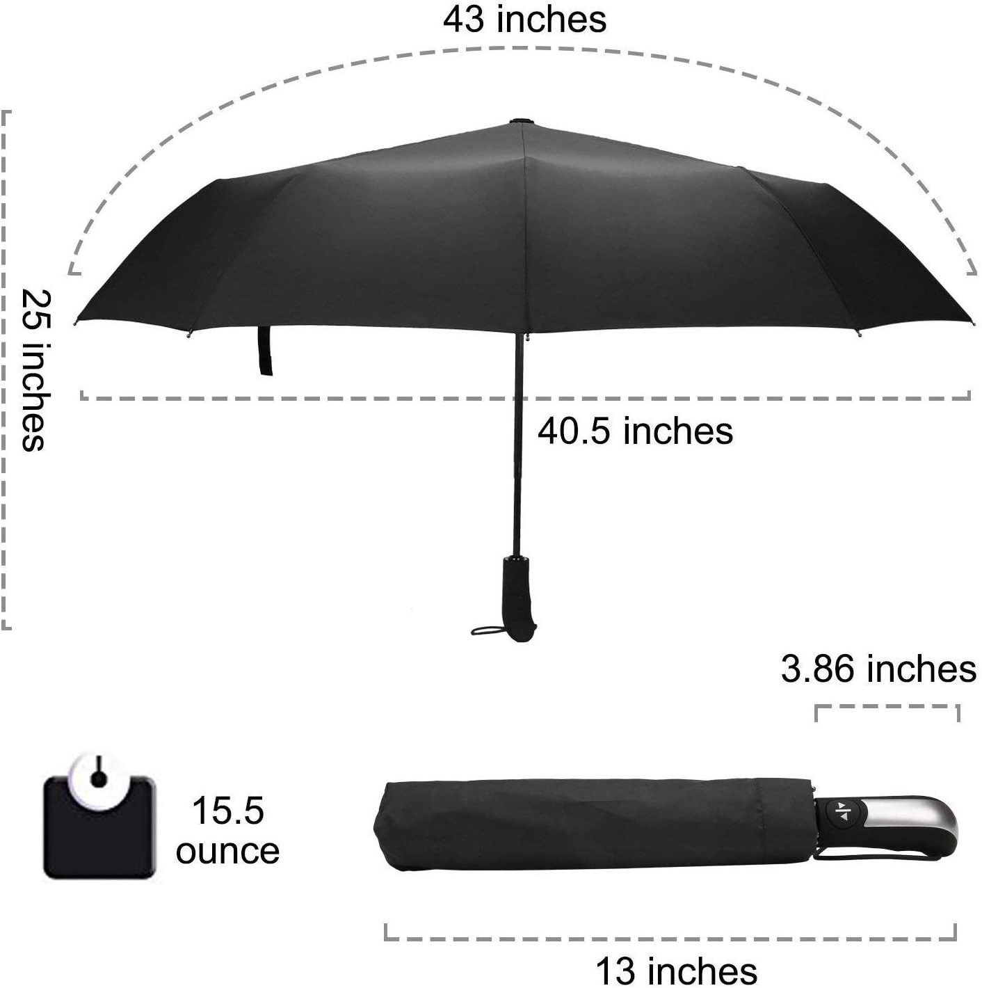 Automatic Compact Umbrellas for Men/Women  Operation 10 Ribs Reinforced Windproof Umbrella