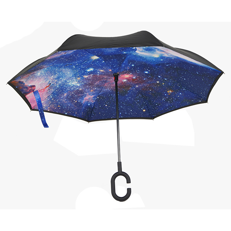 New Design Hands Free Inverted Reserve Waterproof Standing Umbrella