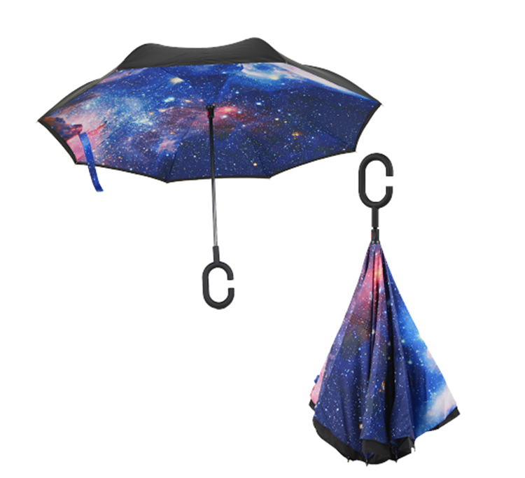 New Design Hands Free Inverted Reserve Waterproof Standing Umbrella