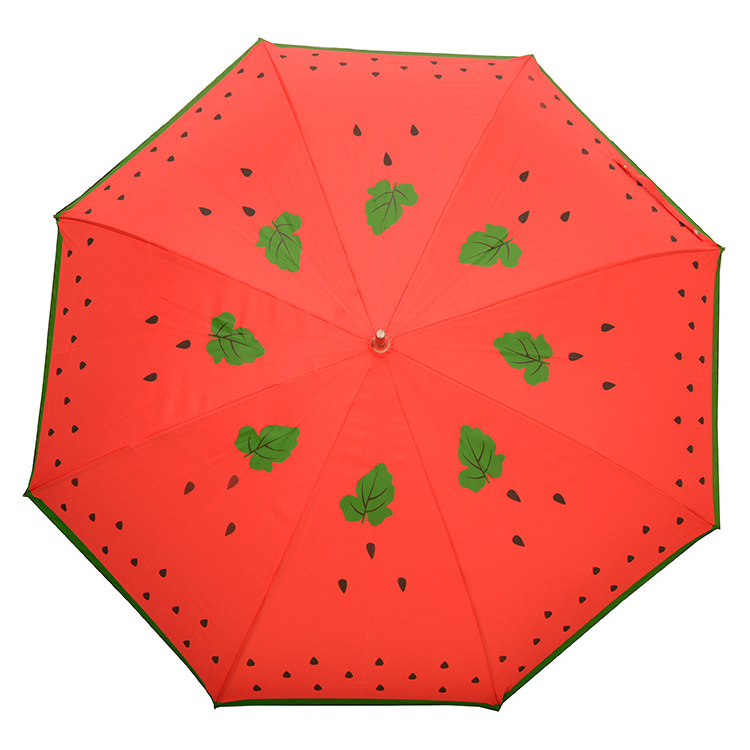 Watermelon Strawberry Pattern Printing Straight Umbrella With PU Handle