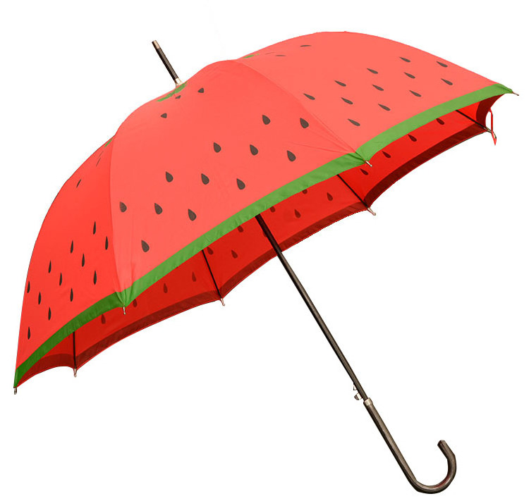 Watermelon Strawberry Pattern Printing Straight Umbrella With PU Handle