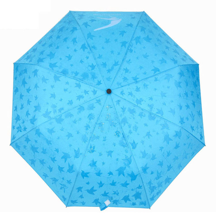 21Inch*8K Water Mark Printing Magic Water Discoloration 3 Folding Color Changing Special Umbrella