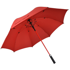 China Factory Red Frame Large Rain Big Golf  Umbrella For Retailer