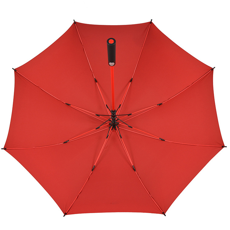 China Factory Red Frame Large Rain Big Golf  Umbrella For Retailer