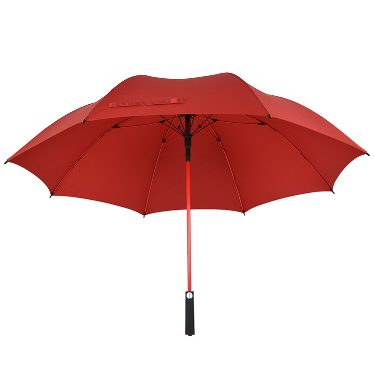 China Factory Red Frame Large Rain Big Golf  Umbrella For Retailer