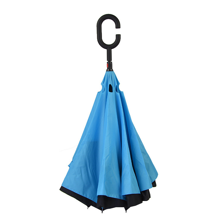 23*8k Double Fabric Windproof C Handle  Cars Reverse Umbrella