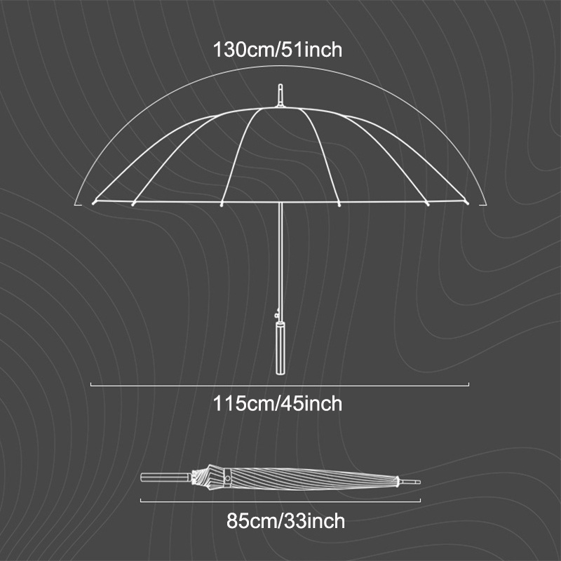 24 Ribs Wholesales Custom Logo Printed High Quality Strong Heavy Duty Straight Umbrella