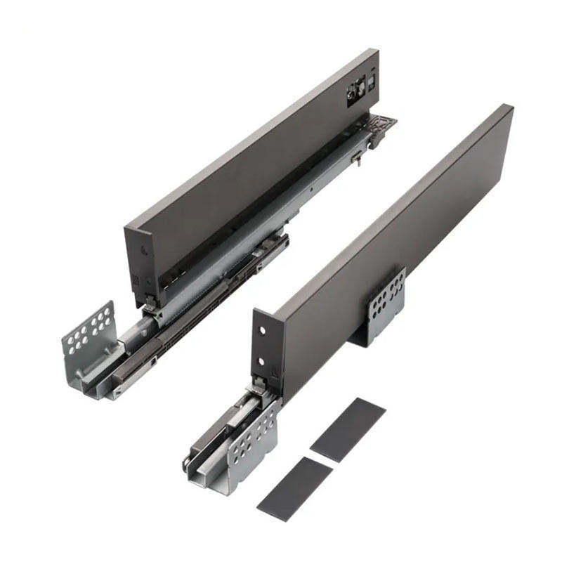 High quality metal soft close drawer slide system slim tandem box for drawer