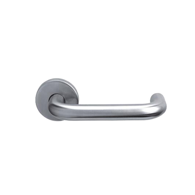 european style hardware stainless steel double bend tubular lever door handle with cylinder escutechon