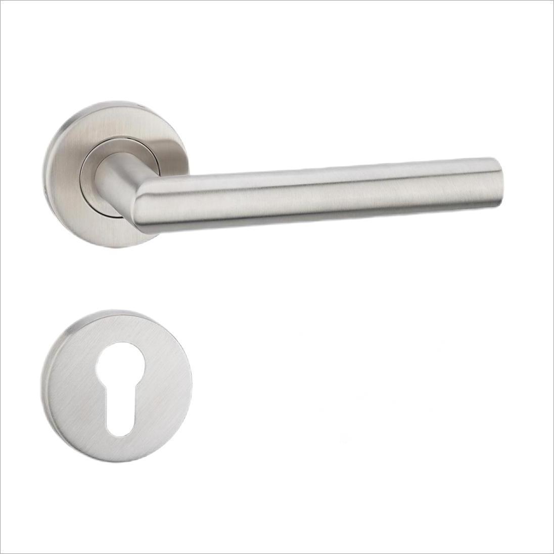 Low minimum order quantity 201 stainless steel fire rated bedroom door handle european style mortise lock