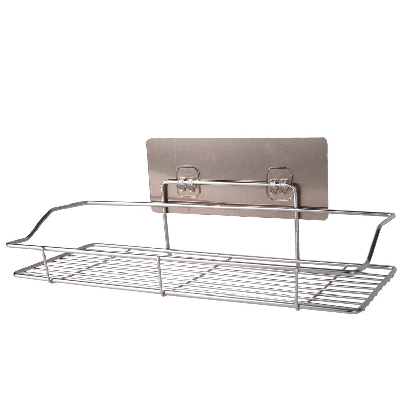 New Arrival Modern Single-Tier Bathroom Shelf with Chrome Plated Suction Cup Metal Shower Caddy and Corner Rack Storage