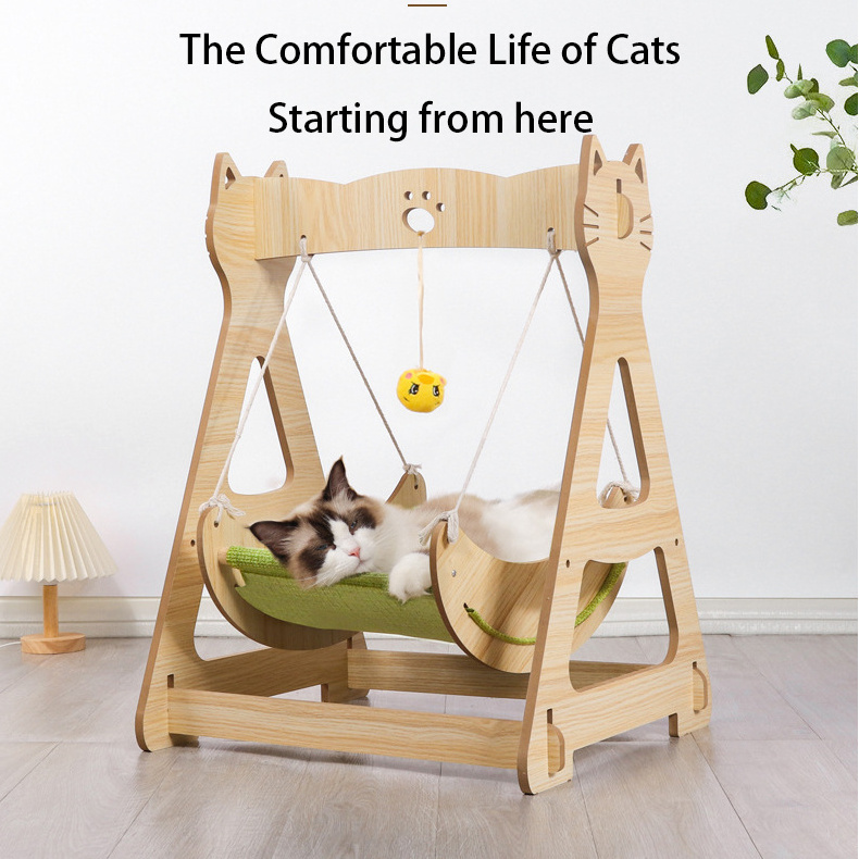 Cat Nest Cat Bed Wholesale Wooden Pet Hammock Cradle Four Seasons Summer Large Shake Bed Dog Cat Swing