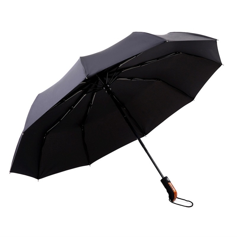 Custom customise wind proof waterproof portable three fold folding automatic umbrella