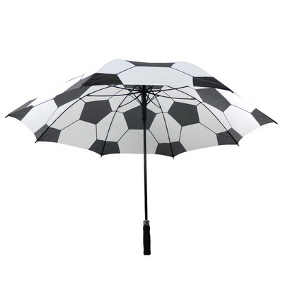 Soccer design high quality golf umbrella automatic open umbrella for rain promotional umbrella windproof