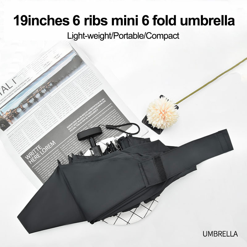 super light 6 fold umbrella with mini bag sun umbrella pocket